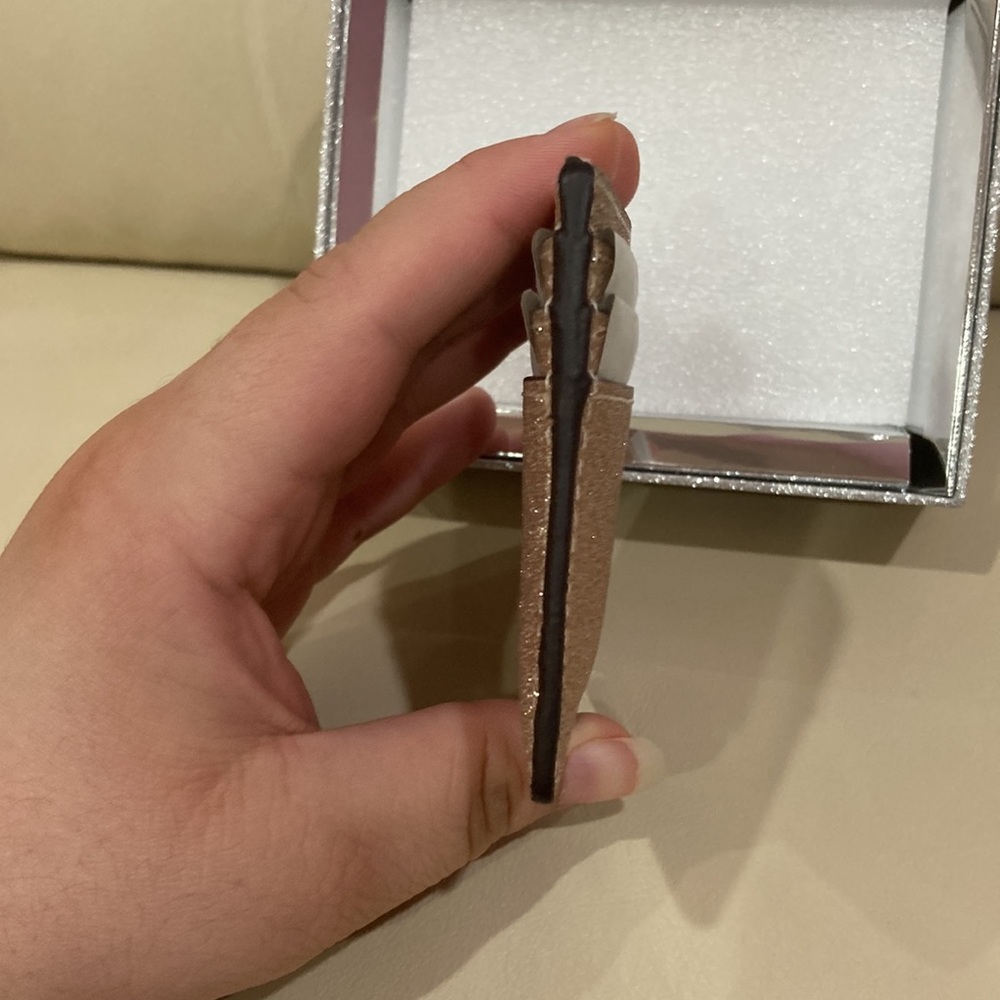 NWT Kate Spade Rose Gold Sparkle Glitter Tinsel Boxed Small Card Holder Wallet - Picture 10 of 16